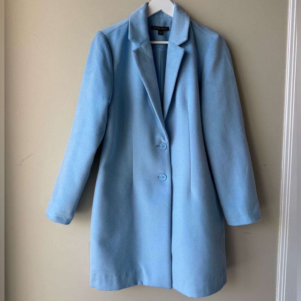 Boston Proper Sky Blue Trench Coat